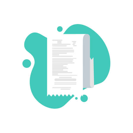 Long paper receipt in flat style Cost for purchases of things and products. Vector.のイラスト素材