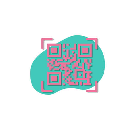 QR code for smartphone scanning in bubble isolated on white backgroundのイラスト素材