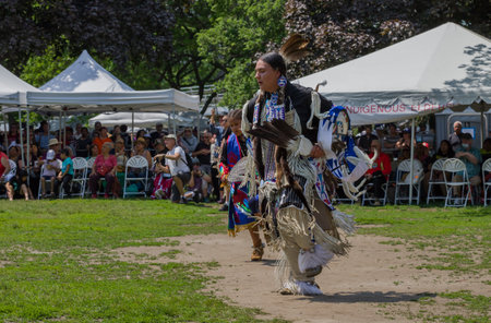 Unidentified Native American Pow Wow. Pow Wow is a gathering and Heritage Celebration of North America s Native people.のeditorial素材