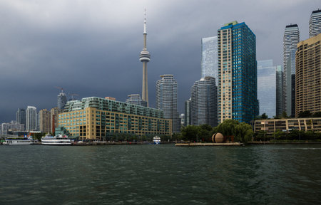 Toronto Skyline viewed from the water.  modern city