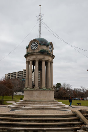 View of the Clock Tower in Kitchener, Canadaの写真素材