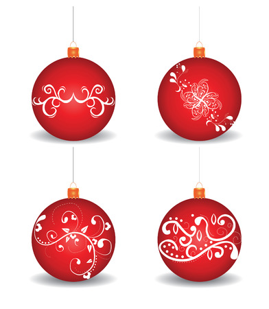 Christmas balls on white backgroundのイラスト素材