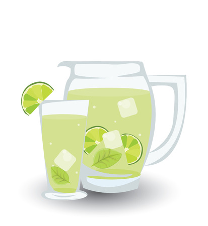Glass of mojito illustrationのイラスト素材