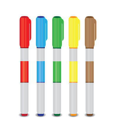 Markers of different colorsのイラスト素材