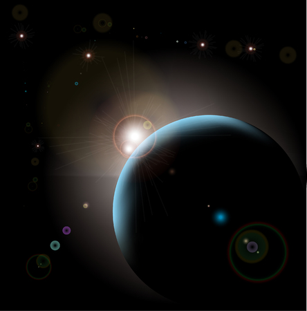 sunrise in spaceのイラスト素材