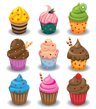 Cupcakes setのイラスト素材