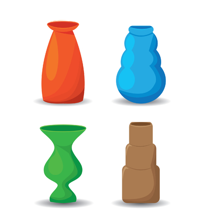 Colorful vases setのイラスト素材