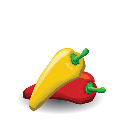 Red, yellow peppers.のイラスト素材