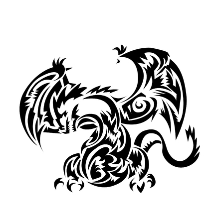Dragon tatoo Tribalのイラスト素材