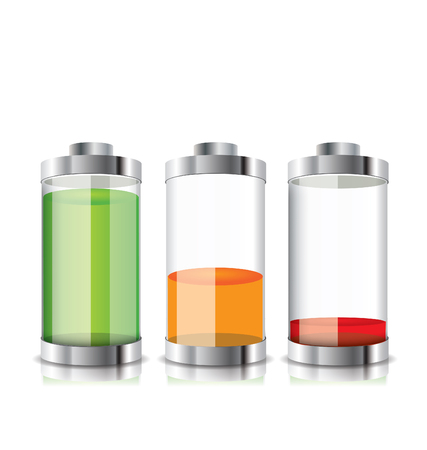 Battery icon with colorful charge levelのイラスト素材