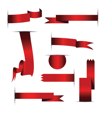 Red Ribbons Setのイラスト素材