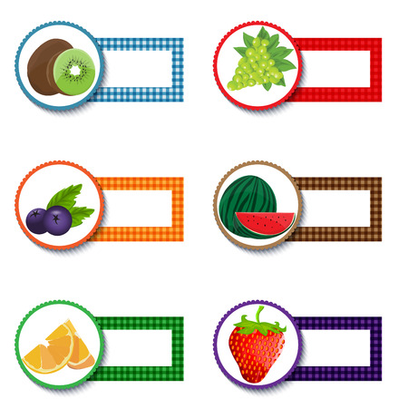 Vector fruit sticker setのイラスト素材