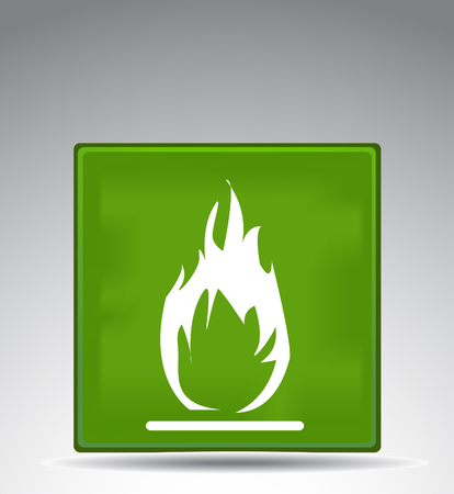 green warning symbol flameのイラスト素材