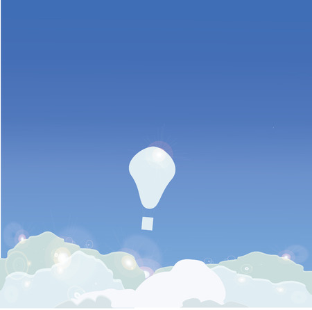 Hot air balloon in the blue skyのイラスト素材