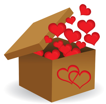 Vector background with open heart giftのイラスト素材