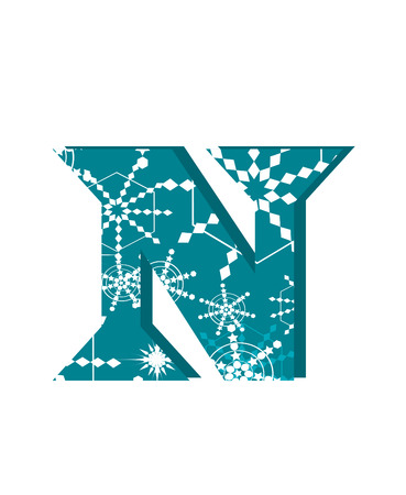 vector snow font letter Nのイラスト素材