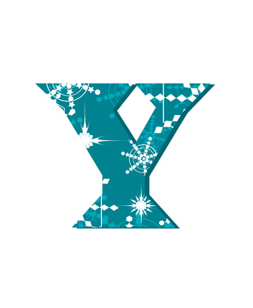 vector snow font letter Yのイラスト素材