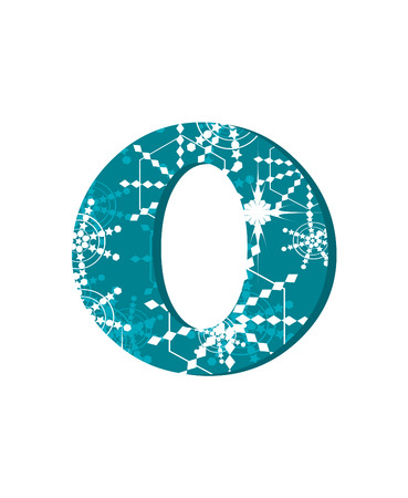 vector snow font letter Oのイラスト素材