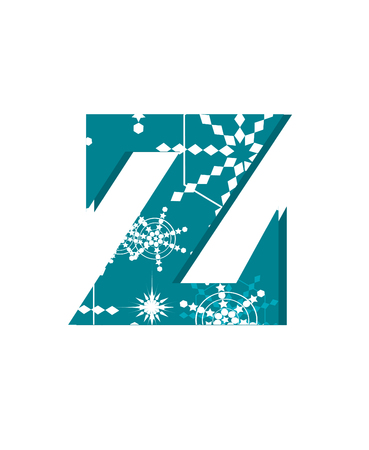 vector snow font letter Zのイラスト素材