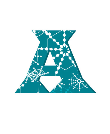 vector snow font letter Aのイラスト素材