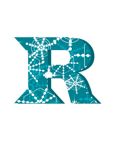 vector snow font letter Rのイラスト素材