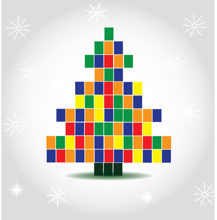 vector christmas tree illustrationのイラスト素材