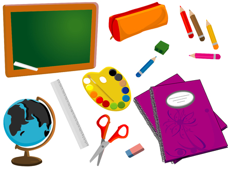 vector school or office suppliesのイラスト素材