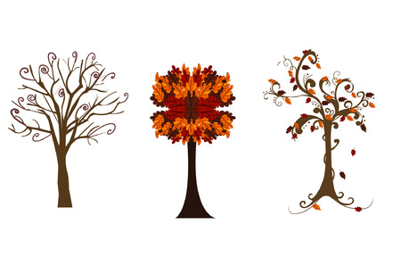 vector set of treesのイラスト素材