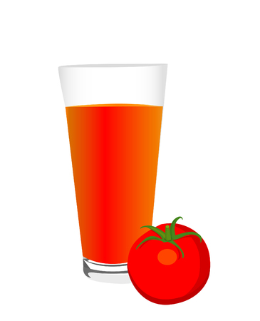 tomato and a glass of tomato juiceのイラスト素材