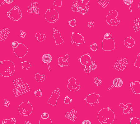 Illustration of pink baby wallpaper backgroundのイラスト素材