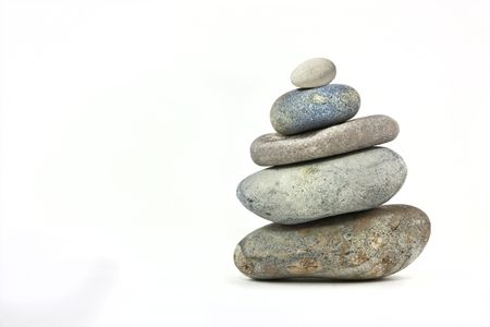 stones from the beach balancing in harmony