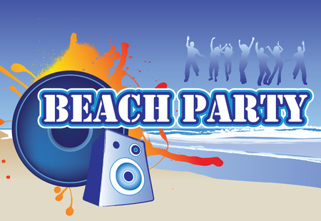illustration of a beach party invite or flyerのイラスト素材