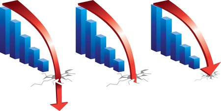credit crunch, graph showing a sharp downturn and crashのイラスト素材