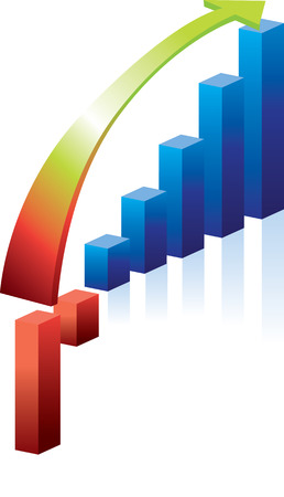 illustration of a graph of rising performanceのイラスト素材