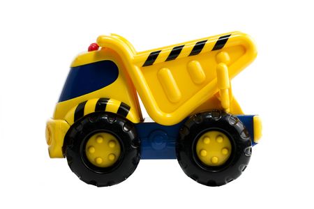 construction truck bright yellow childs play toyの写真素材