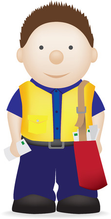 illustration of a postman or delivery manのイラスト素材