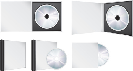 blank illustration visual of a cd in and out of boxのイラスト素材