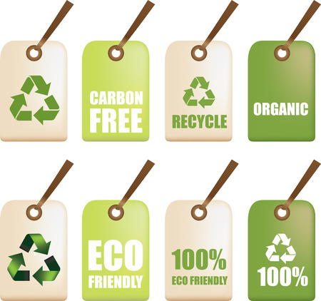 illustration labels as part of a eco friendly setのイラスト素材