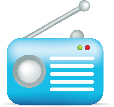 illustration of a blue retro style fifties radioのイラスト素材