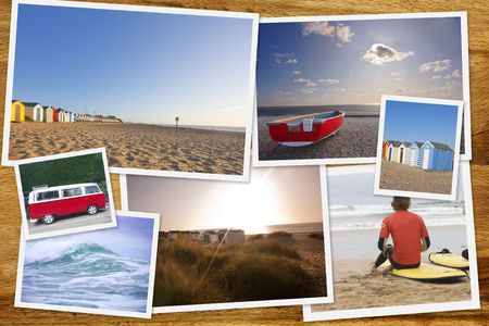 Typical summer british holiday at the beachの写真素材
