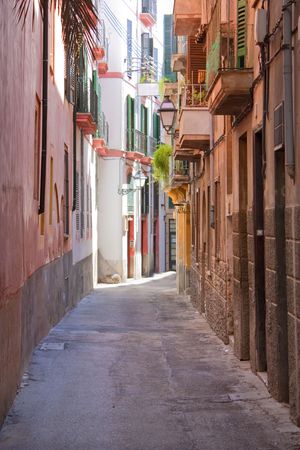 old style mediterranean houses as found in spain and italyの写真素材