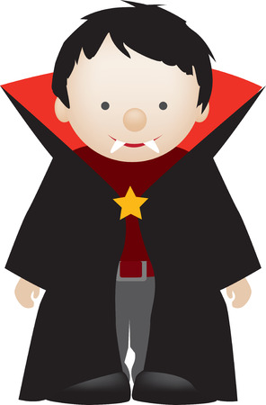 little boy dressed up as a cute draculaのイラスト素材