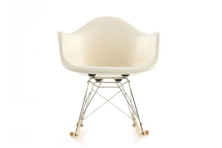 modern design classic eames rocking chair on white backgroundの写真素材