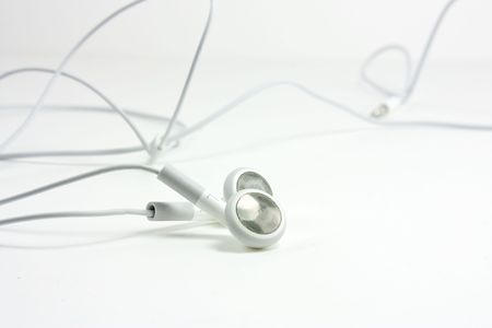 modern style headphones shot on a white background
