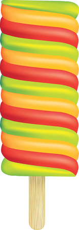 big illustration of a coloured ice lolly on whiteのイラスト素材