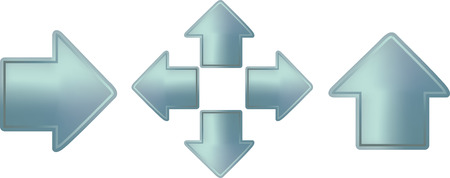 vector illustration of a set of silver arrowsのイラスト素材