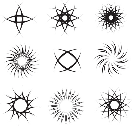 illustrations of logo and tattoo marks and symbolsのイラスト素材