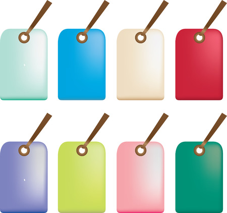 set of coloured blank labels with copy spaceのイラスト素材