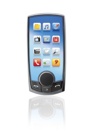 Mobile touch screen phone digitally altered and rendered from original to avoid copyright issuesの写真素材