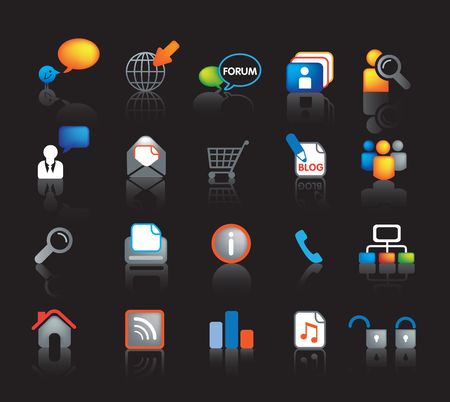 website colour icon set for internet designのイラスト素材